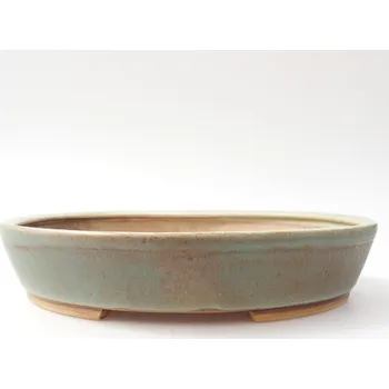 Květináč Keramická bonsai miska 22,5 x 20 x 4 cm zelená 1397-M24-5282