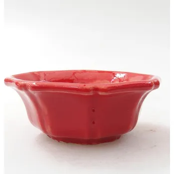 Květináč Mini bonsai miska 6 x 6 x 2,5 cm červená 1244-M24-468
