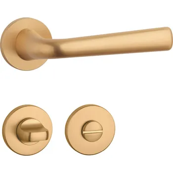 Dveřní kování AS - TULIPA - R 7S klika/klika, rozety WC OLS - Mosaz broušená