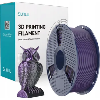 Filament FILAMENT SUNLU SILK PLA+ DVOUBAREVNÝ ČERNÁ FIALOVÁ BLACK PURPLE 250G