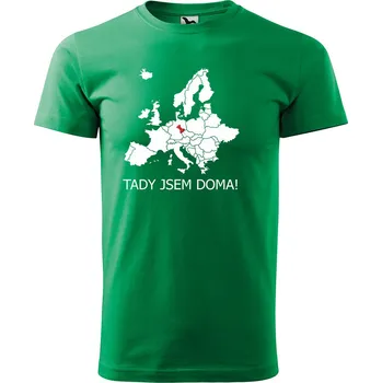 Sablio Tričko s potiskem Tady jsem doma - zelené XL