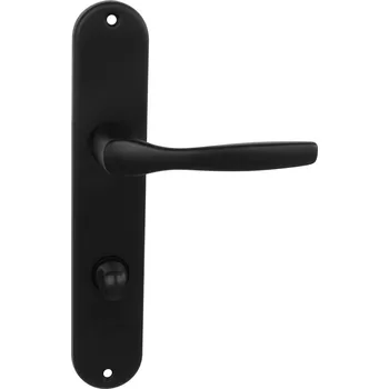 Dveřní kování BA - LUXOR - S klika/klika, WC klíč, 90 mm BS - Černá matná