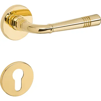 Dveřní kování TI - DIADEM - R 4009 5S klika/klika, rozety PZ OLV - Mosaz leštěná lakovaná (01)