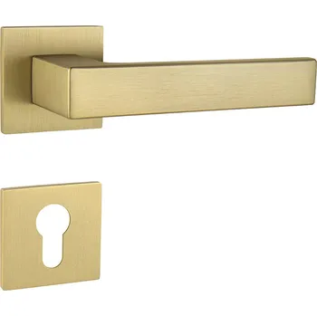 Dveřní kování TI - SQUARE - HR 4275Q 5S rozety PZ, klika/klika OLM - Zlatá matná (208)
