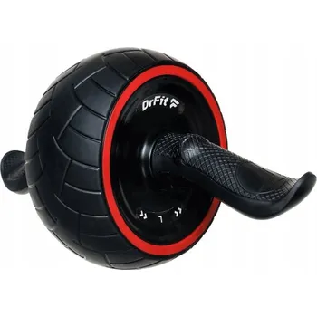 Kolečko na cvičení DrFit tvrdé černé z plastu