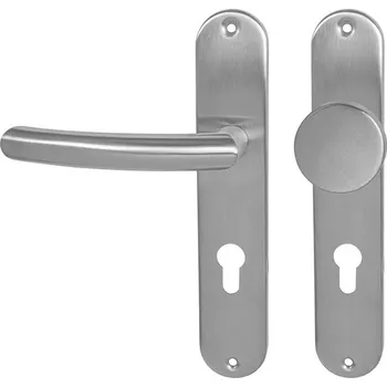 MPK - NERO - SO PZ otvor pro vložku, 72 mm, koule/klika levá BN - Broušená nerez