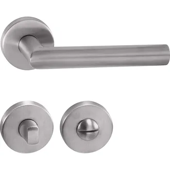 Dveřní kování TI - FAVORIT - R 2002 klika/klika, rozety WC BN - Broušená nerez (16)