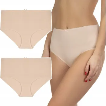 Kalhotky LAMA 400MD dámské bavlněné kalhotky s VYSOKÝM PASEM, 2 kusy v balení - S