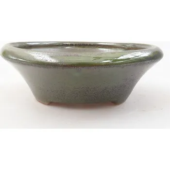 Květináč Keramická bonsai miska 13,5 x 13,5 x 5 cm zelená 1377-M25-4722