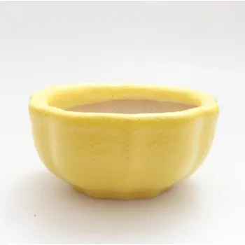 Květináč Keramická bonsai miska 5,5 x 5,5 x 3 cm žlutá 1423-M25-5752