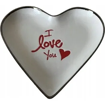Talíř Talíř ve tvaru srdce keramický dekorativní LOVE valentýnský romantický /N