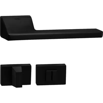 Dveřní kování TI - SALINAS - RT 4130RT rozety WC, klika/klika BS - Černá matná (153)