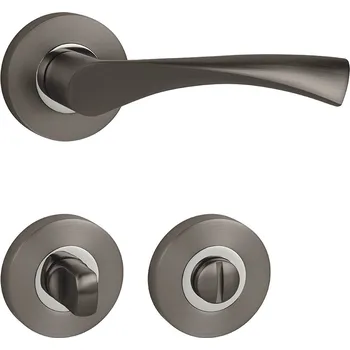 Dveřní kování MPK - SPIRIT - R klika/klika, rozety WC T/OC - Titan / chrom lesklý