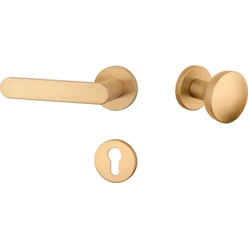 Dveřní kování AS - ALORA - R 7S rozety PZ, koule/klika levá OLS - Mosaz broušená