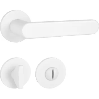 Dveřní kování TI - ROUND - R 3957 5S klika/klika, rozety WC WS - Bílá matná (152)