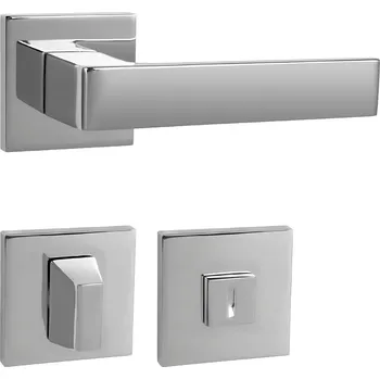 MPK - HIT - HR SQ6 rozety WC, klika/klika OC - Chrom lesklý