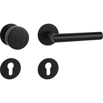 Dveřní kování MPK - FAVORIT 22 - R 3SM rozety PZ, koule/klika pravá BS - Černá matná