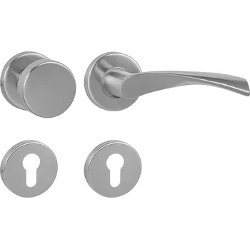 Dveřní kování MPK - TORNADO - R rozety PZ, koule/klika pravá BN - Broušená nerez