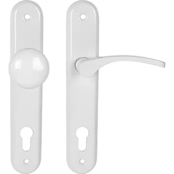 Dveřní kování KE - LAURA - SO PZ otvor pro vložku, 72 mm, koule/klika pravá Bílá