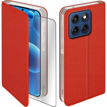 Pouzdro na mobilní telefon Flipové pouzdro KrainaGSM pro Motorola Edge 50 Fusion, červené