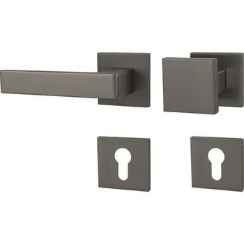 Dveřní kování MPK - HIT - HR SQ6 rozety PZ, madlo/klika levá T - Titan