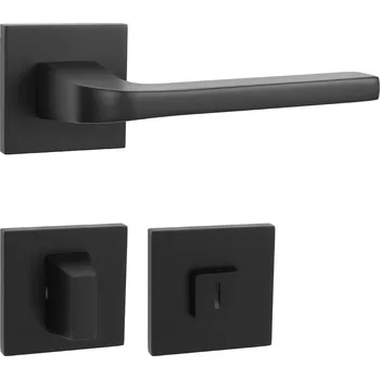 Dveřní kování MPK - VIVA - HR SQ6 rozety WC, klika/klika BS - Černá matná