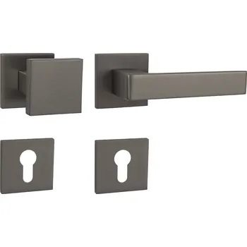 Dveřní kování MPK - HIT - HR SQ6 rozety PZ, madlo/klika pravá T - Titan