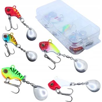 Příslušenství pro čtečku elektronické knihy SPINNINGOVÝ SET X5 ROTAČNÍ TŘPYTKA NÁSTRAHA na okouna + KRABIČKA na spinning