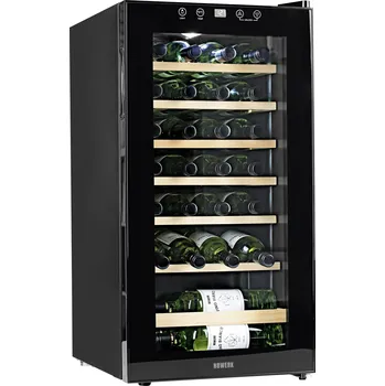 Lednice N8WERK JC-88E/HC skleněná chladnička 88 l Energetická třída (EEK2021): G (A - G) stojící spotřebič černá