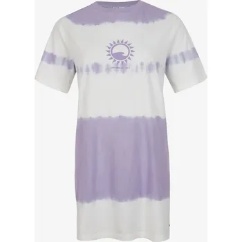 Dámské šaty O'Neill Dámské Fialovo-bílé dámské vzorované šaty O'Neill WOW T-SHIRT DRESS Bílá S (2661730)