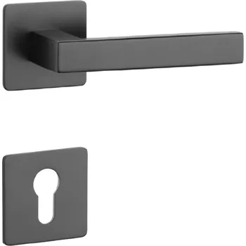 SH - KVADRAT - HR 1760 3SM rozety PZ, klika/klika BS - Černá matná