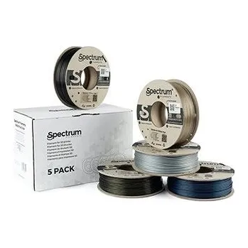 Filament Spectrum 3D filament, PLA Glitter, 1,75mm, 5x250g, 80753, mix Aurora Gold, Volcano Grey, S (80753)