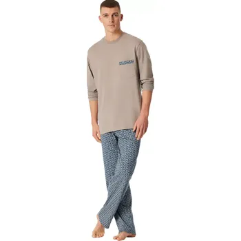 Pánské pyžamo Pyžamo pro muže Schiesser 180262 moka velikost 4XL