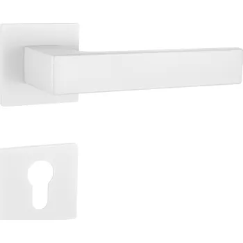 Dveřní kování TI - SQUARE - HR 4275Q 5S rozety PZ, klika/klika WS - Bílá matná (152)