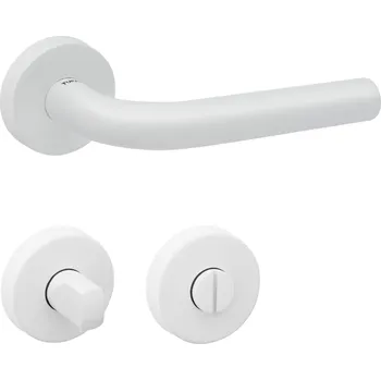 Dveřní kování TI - MONA - R 2001 klika/klika, rozety WC WS - Bílá matná (152)
