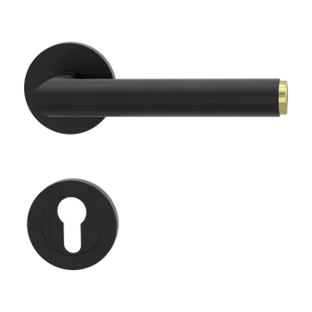 Dveřní kování GK - LUCIA SELECT - R klika/klika, rozety PZ Grafit černá / mosaz (51)