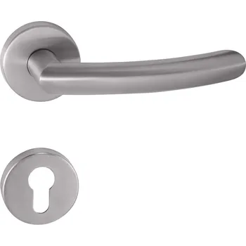 Dveřní kování TI - NERO - R 2233 klika/klika, rozety PZ BN - Broušená nerez (16)