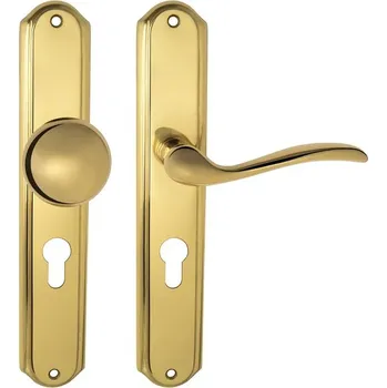 MPK - JULIA - SO PZ otvor pro vložku, 72 mm, koule/klika pravá OLV - Mosaz leštěná lakovaná