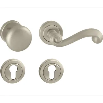 Dveřní kování TI - CARLA - R 738 rozety PZ, koule/klika pravá NP - Nikl perla (142)