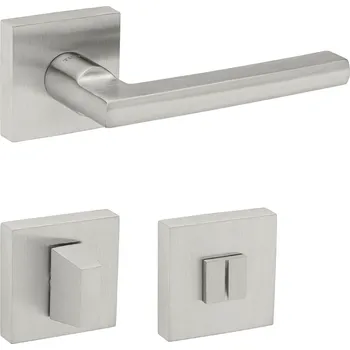 Dveřní kování TI - DANIELA - HR 2253Q rozety WC, klika/klika BN - Broušená nerez (16)