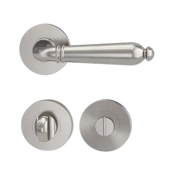 Dveřní kování GK - CAROLA - R klika/klika, rozety WC Sametově šedá (25)