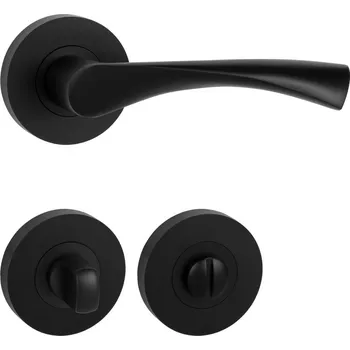 MPK - SPIRIT - R klika/klika, rozety WC BS - Černá matná