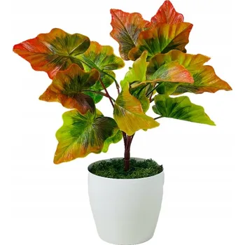 umělá květina UMĚLÁ ALOKÁZIE V KVĚTINÁČI, KVĚTINA DO KANCELÁŘE, LISTY 37 cm