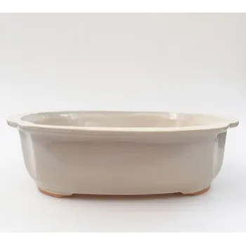 Květináč Keramická bonsai miska 24,5 x 21 x 7 cm béžová 1394-M24-5039