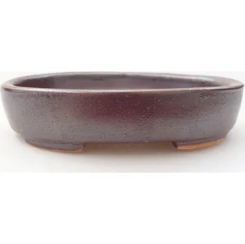 Květináč Keramická bonsai miska 11,5 x 9 x 2,5 cm hnědá 1395-M24-5171