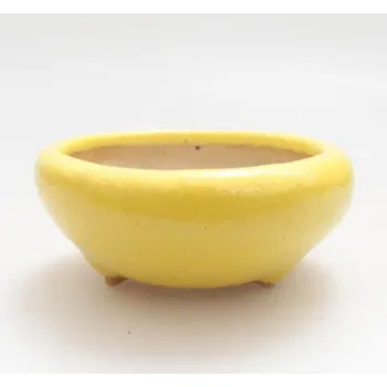 Květináč Keramická bonsai miska 5 x 5 x 2 cm žlutá 1423-M25-5754