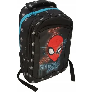 Školní batoh Školní batoh vícekomorový Spider-Man Paso černý, červený, odstíny šedé a stříbrná 18 l