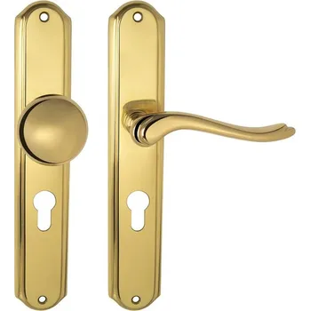 MPK - ROMEO - SO PZ otvor pro vložku, 90 mm, koule/klika pravá OLV - Mosaz leštěná lakovaná