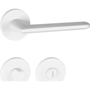 Dveřní kování MPK - ELIPTICA - R S6 klika/klika, rozety WC WS - Bílá matná