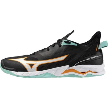 Pánská sálová obuv Mizuno WAVE MIRAGE 5(U) - Black/Tangelo/Ice Green Velikost: 40.0